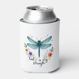 Gott ist meine Stärke Floral Libelle Christliches Dosenkühler