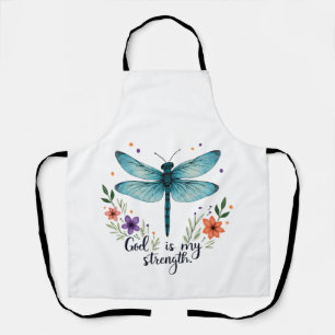 Gott ist meine Stärke Floral Libelle Christliches Schürze