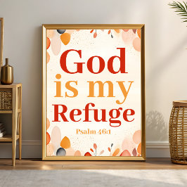 Gott ist meine Zuflucht Boho Christlich Wall Art P Poster