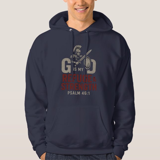 Gott ist meine Zuflucht und Kraft - Kriegerglaube Hoodie (Vorderseite)