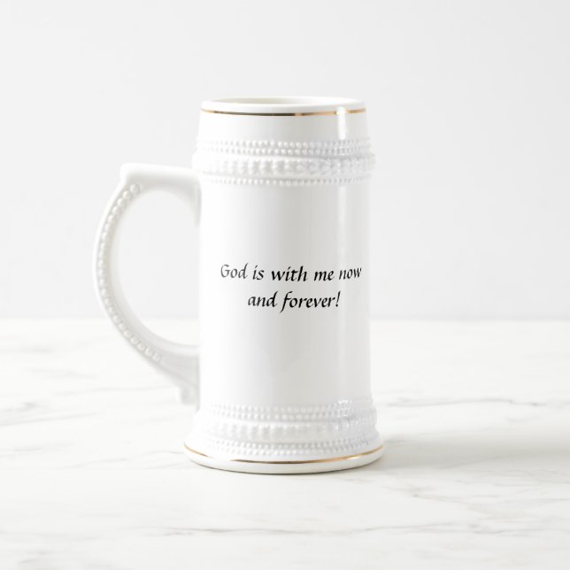 Gott ist mit mir Stein-Tasse Bierglas (Links)