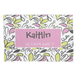 Gott ist mit mir Whimsical Blume Girls Kissenbezug