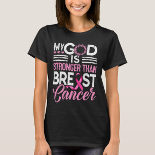 Gott ist stärker als Brustkrebs Pinkes Band T-Shirt