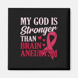 Gott ist stärker als Hirnaneurysma Awareness Mont Magnet