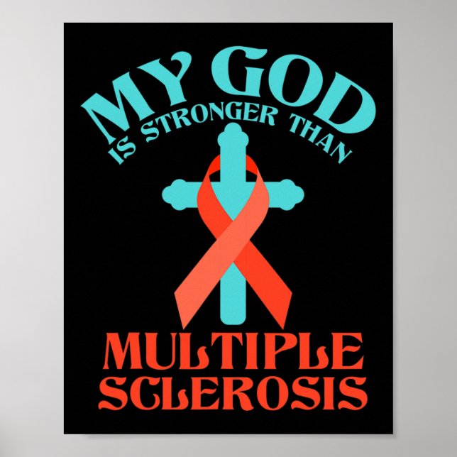 Gott ist stärker als MS Multiple Sklerose Awarene Poster (Vorne)