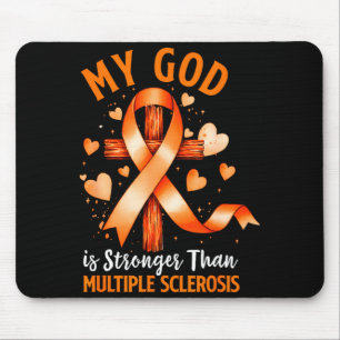 Gott ist stärker als Multiple-Sklerose-Kreuz Mousepad