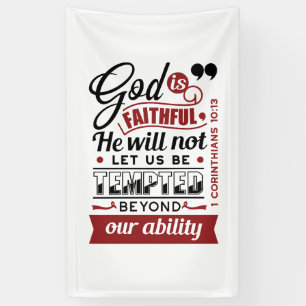 Gott ist treu – 1. Korinther 10,13 Bibelvers Banner