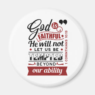 Gott ist treu – 1. Korinther 10,13 Bibelvers Magnet