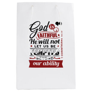 Gott ist treu – 1. Korinther 10,13 Bibelvers Mittlere Geschenktüte