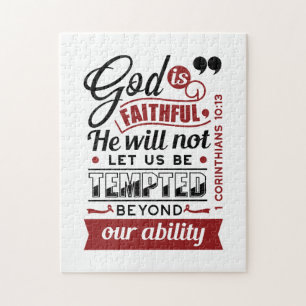 Gott ist treu – 1. Korinther 10,13 Bibelvers Puzzle