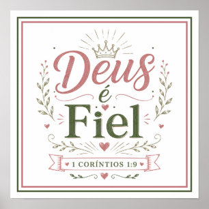 Gott ist treu Bibelzitat Christlicher Satz Poster