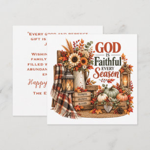 Gott ist treu Christliches Erntedankfest Karte