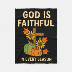 Gott ist treu Herbst christlicher Bibelvers Kürbis Fleecedecke