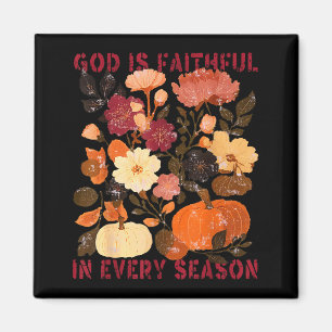 Gott ist treu in jeder Jahreszeit Floral Herbst Ch Magnet