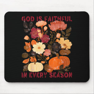 Gott ist treu in jeder Jahreszeit Floral Herbst Ch Mousepad