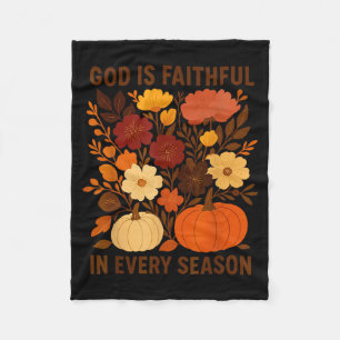 Gott ist treu in jeder Jahreszeit, Floral Herbst Fleecedecke