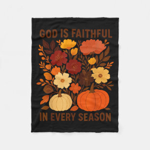 Gott ist treu in jeder Jahreszeit, Floral Herbst Fleecedecke