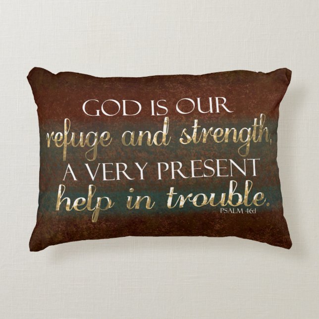 Gott ist unser Schutz-christlicher Bibel-Vers Zierkissen (Vorderseite)