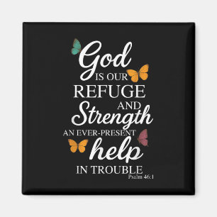 Gott ist unsere Zuflucht Bibelvers Psalm 46_1 Magnet