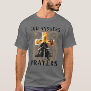 Gott Jesus antwortet Gebete Krieger Männer Christl T-Shirt