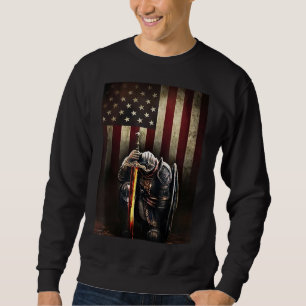 Gott Jesus Christlich American Flag Knight Templer Sweatshirt