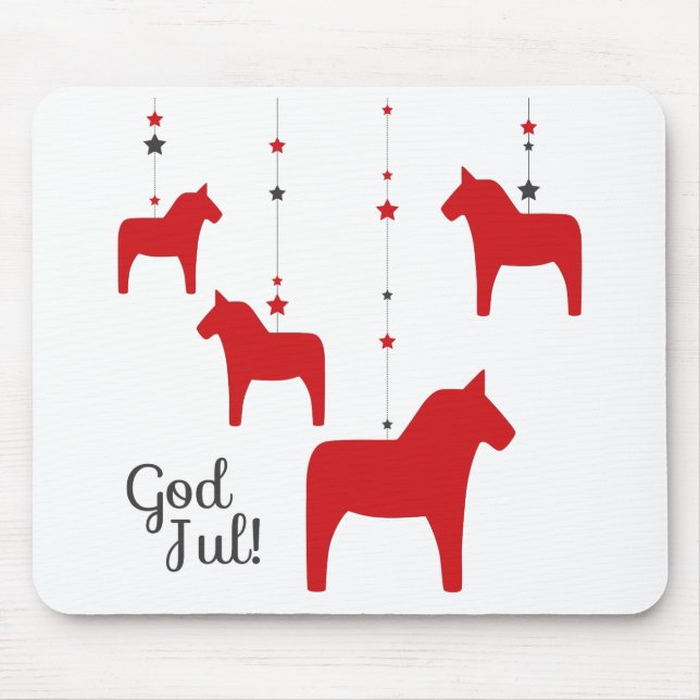 Gott jul! Dala Horse Mouse Pad Mousepad (Vorne)