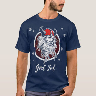 Gott Jul Frohe Weihnachten Norwegen Schweden Vikin T-Shirt