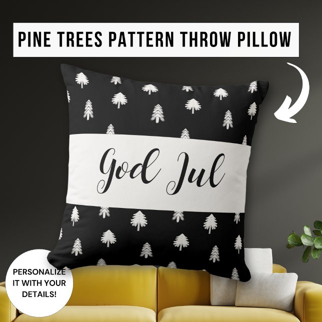 Gott Jul Frohe Weihnachten skandinavisches Muster  Kissen (Von Creator hochgeladen)