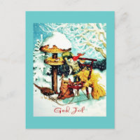 "Gott Jul!" Nisse Füttre kleine Vögel