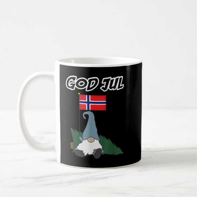Gott Jul Norwegischer Gnome Tshirt Frohe Weihnacht Kaffeetasse (Links)