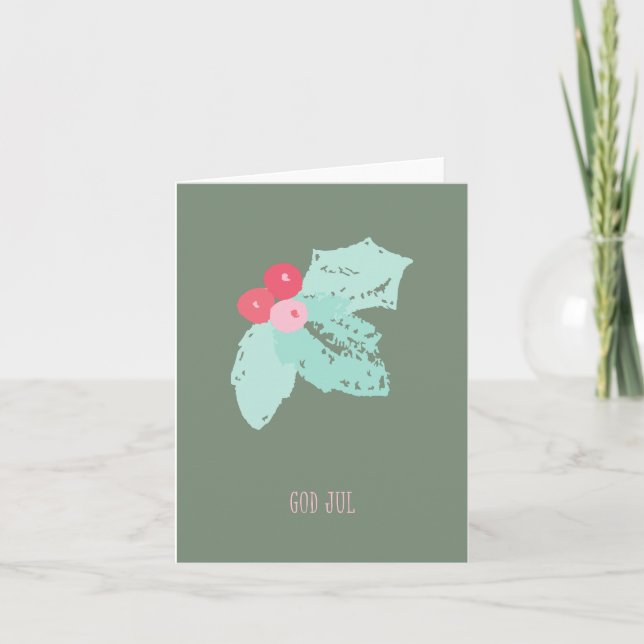 Gott Jul, Norwegisches Weihnachten Karte (Vorderseite)
