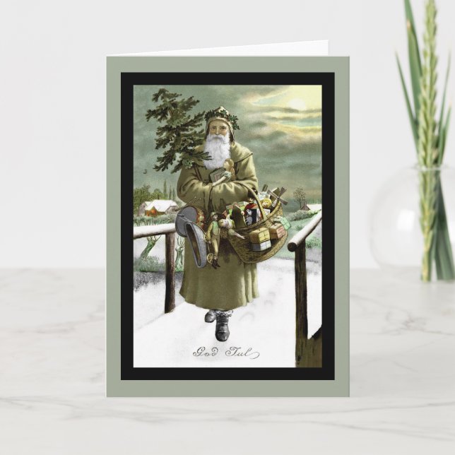 Gott-Jul-Schwede Sankt Feiertagskarte (Vorderseite)