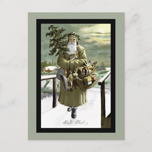 Gott-Jul-Schwede Sankt Feiertagspostkarte (Vorderseite)