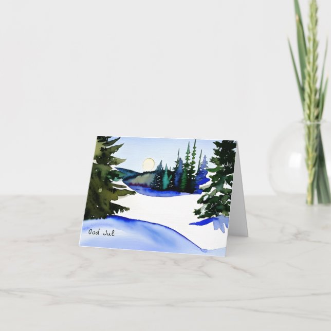 Gott Jul, schwedisches Weihnachten Karte (Vorderseite)