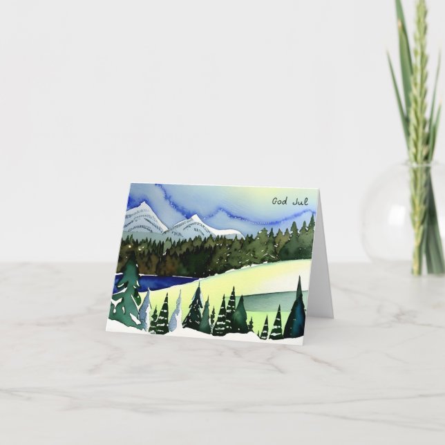 Gott Jul, schwedisches Weihnachten Karte (Vorderseite)
