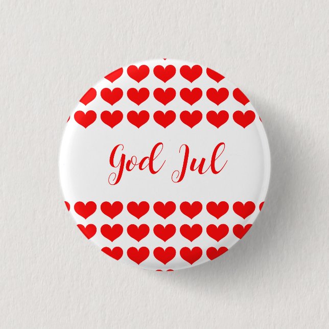 Gott Jul skandinavische Weihnachtsgeschenk Freiwil Button (Vorderseite)