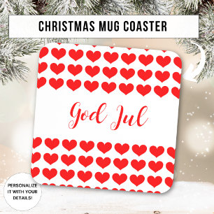 Gott Jul skandinavische Weihnachtsgeschenk für Fre Getränkeuntersetzer
