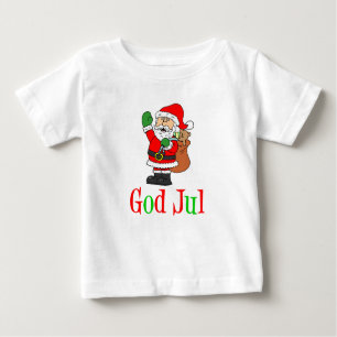 Gott Jul Swedish Christmas Santa Baby T-shirt