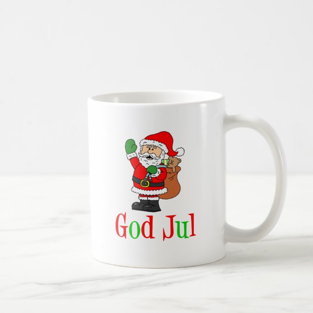 Gott Jul Swedish Christmas Santa Kaffeetasse (Rechts)