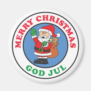 Gott Jul Swedish Christmas Santa Magnet