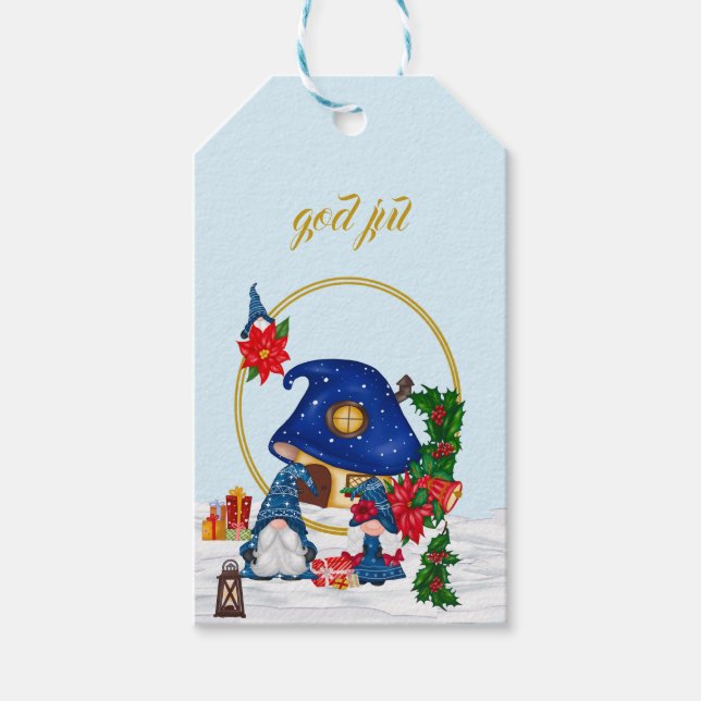 Gott Jul Swedish Gnomes Geschenkanhänger (Vorderseite)