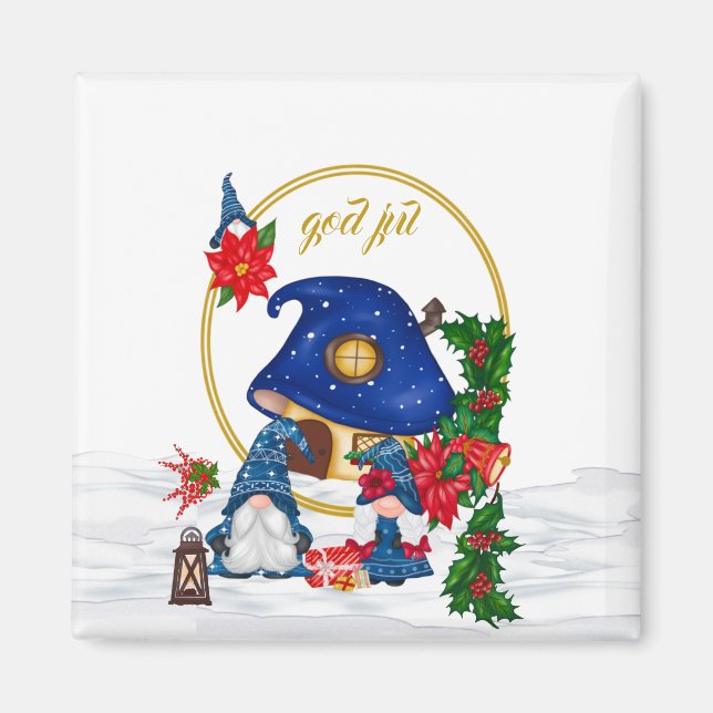 Gott Jul Swedish Gnomes Magnet (Vorne)