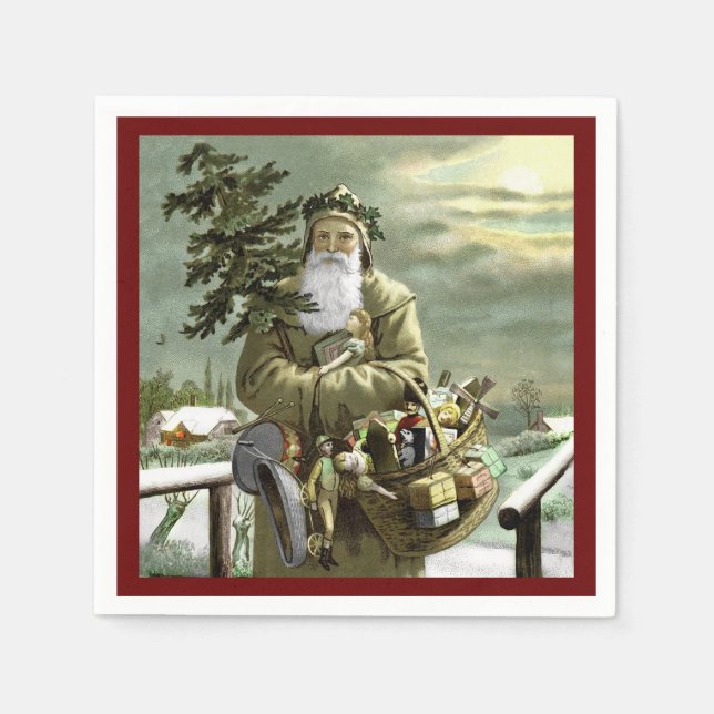 Gott Jul Swedish Santa Serviette (Vorderseite)