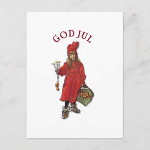 Gott-Jul-Weihnachtsgruß Carl Larssons Brita Feiertagspostkarte