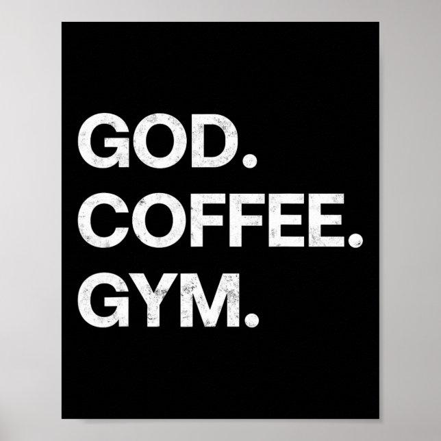 Gott Kaffeemaschine Funny Christlich Workout T-Shi Poster (Vorne)