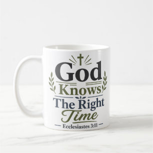 Gott kennt die richtige Zeit Klassischer Bibelvers Kaffeetasse