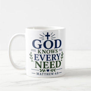 Gott kennt jeden Bedarf Christlicher Glaubenszitat Kaffeetasse