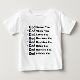 Gott kennt Sie, Lieben Sie, wiederherstellt & rett Baby T-shirt