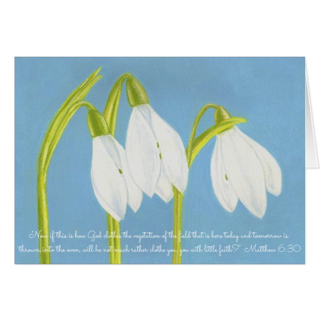 Gott kleidet Vegetation Field~Scripture~SnowDrops (Vorderseite (Horizontal))