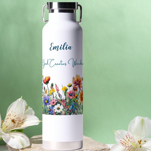 Gott kreiert Wundern Personalisierte Wasserflasche Trinkflasche (God Creates Wonders
a beautiful testament to life's vibrant journey.  Carry it with you wherever you)
